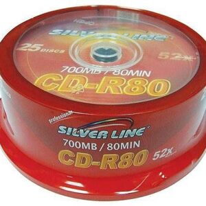 25 דיסקים לצריבה SilverLine CD-R80