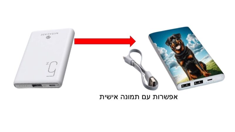 מטען נייד MIRACASE SLIM MPBM5000 - צבע שחור