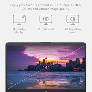 HP 14 Laptop, Intel Celeron N4020, 4 GB RAM, 64 GB Storage, 14-inch Micro-edge HD Display, Windows 11 Home, Thin & Portable, 4K Graphics, One Year of Microsoft 365 (14-dq0040nr,...