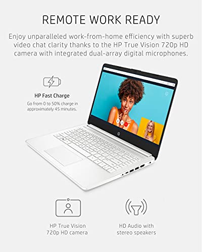 HP 14 Laptop, Intel Celeron N4020, 4 GB RAM, 64 GB Storage, 14-inch Micro-edge HD Display, Windows 11 Home, Thin & Portable, 4K Graphics, One Year of Microsoft 365 (14-dq0040nr,...