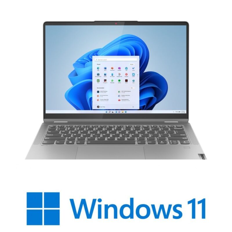 מחשב נייד 14 אינץ מסך מגע Lenovo FLEX 5 AMD RYZEN R7 5825U 16GB 1TB Windows 11 Pro - צבע אפור, 3 שנות אחריות באתר הלקוח