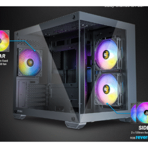 מארז Antec CX600M RGB Black Mini Tower tempered glass panel