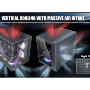 מארז Antec CX600M RGB Black Mini Tower tempered glass panel