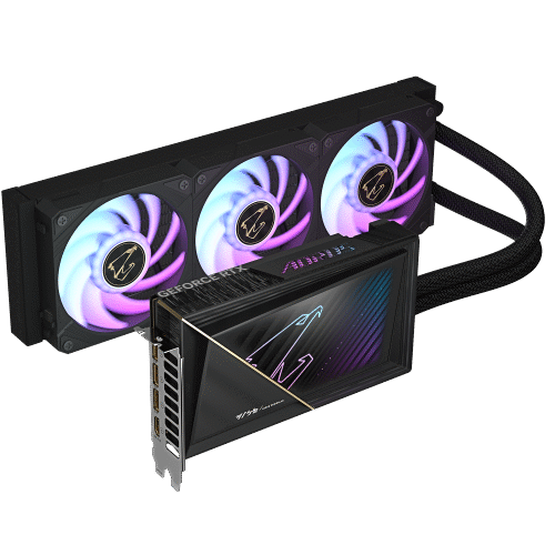 כ.מסך AORUS GeForce RTX 5080 XTREME WATERFORCE 16G 360MM RADIATOR