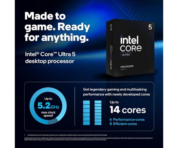 מעבד Intel Core Ultra 5 245KF Box Up To 5.2GHz NPU LGA 1851