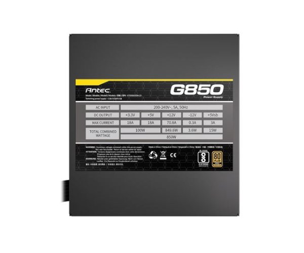 ספק כוח ANTEC ATOM G850 120MM Silent Fan Semi-Modular 80Plus Gold