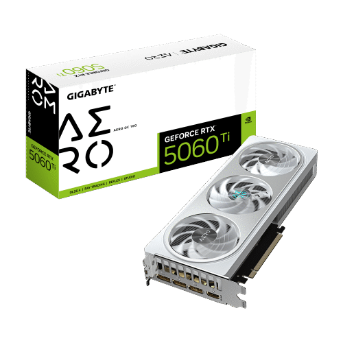 כרטיס מסך Gigabyte RTX 5060 Ti AERO OC 16GB white