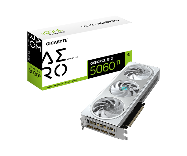 כרטיס מסך Gigabyte RTX 5060 Ti AERO OC 16GB white