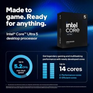 מעבד Intel Core Ultra 7 265KF Tray No GPU No Fans Up To 5.5GHz