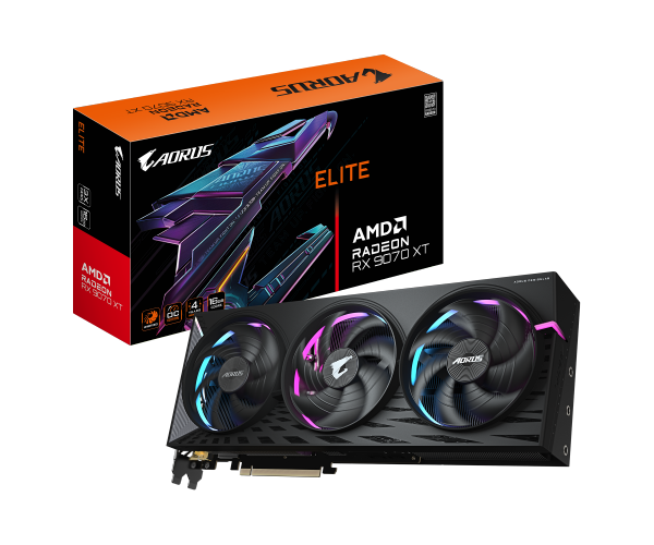 כרטיס מסך GIGABYTE AORUS Radeon RX9070 XT ELITE 16G