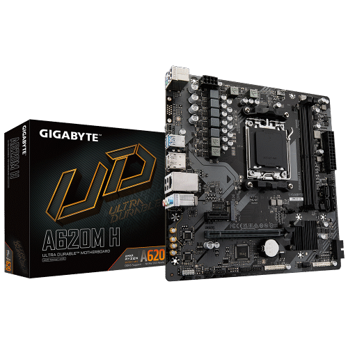 A620M-H-01-1 לוח למעבדי Gigabyte A620M H DDR5 1.2 mATX DP HDMI AM5 AMD