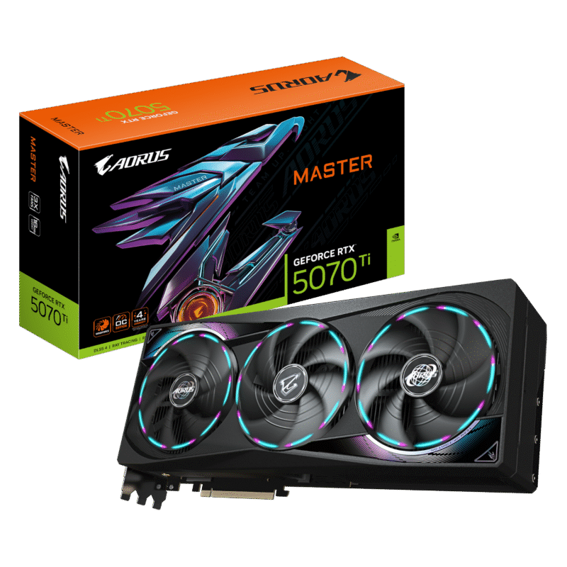 כרטיס מסך GIGABYTE AORUS GeForce RTX 5070 Ti MASTER 16G