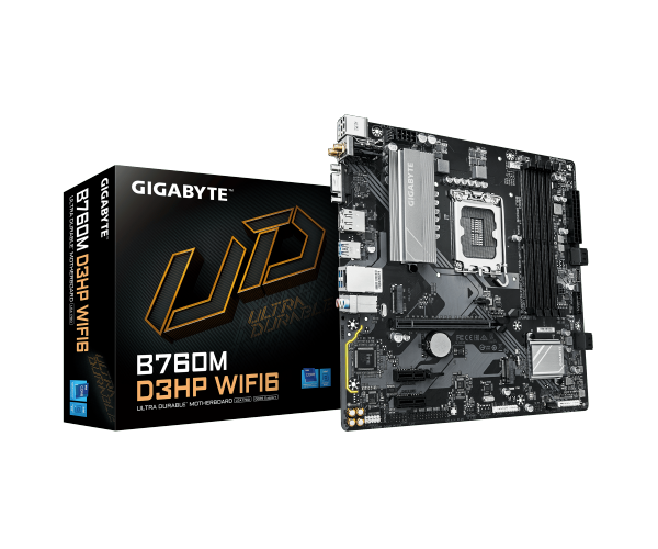 לוח אם אינטל GIGABYTE B760M D3HP WIFI6 mATX DP HDMI VGA LGA1700