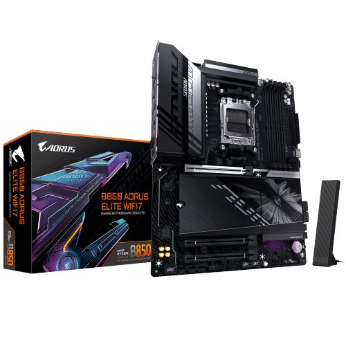 B850-AORUS-ELITE-WIFI7-01-1 לוח אם GIGABYTE B850 AORUS ELITE WIFI7 ATX DDR5 AM5 BT 2.5GBE LAN