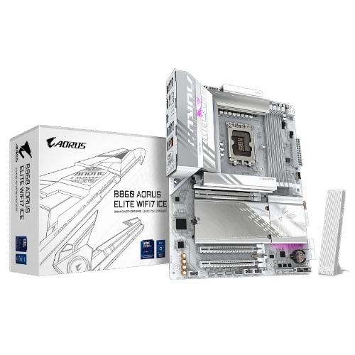 B860-AORUS-ELITE-WIFI7-ICE-01-1 לוח למעבד דור 15 Gigabyte B860 A ELITE WIFI7 ICE ATX 2.5GB LAN