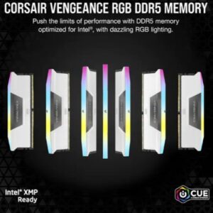 זכרון לנייח CORSAIR Vengeance RGB 32GB 2x16GB DDR5 5600 C40 White