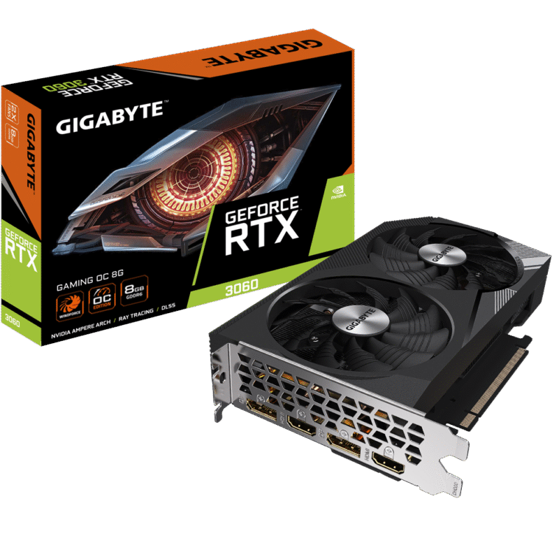 כרטיס מסך Gigabyte RTX 3060 Gaming OC 8GB 2.0 GDDR6 Dual Fan