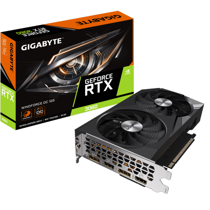כרטיס מסך OC 12GB Rev 2.0 Gigabyte RTX 3060 Windforce 2