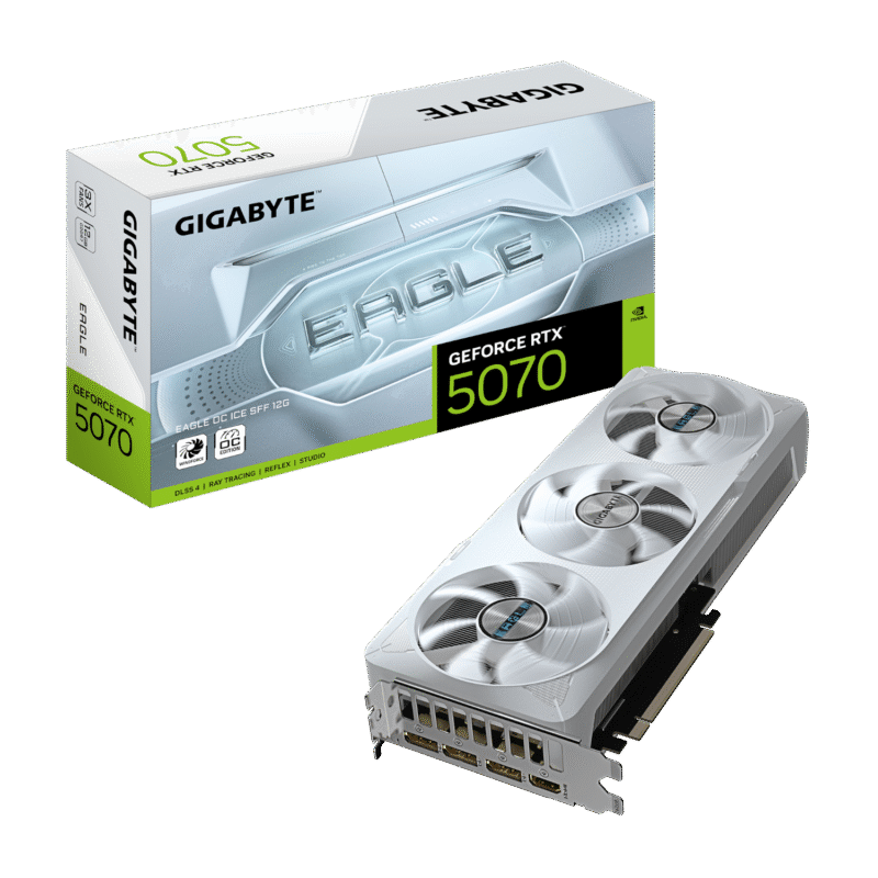 כ.מסך GIGABYTE GeForce RTX 5070 EAGLE OC ICE SFF 12G