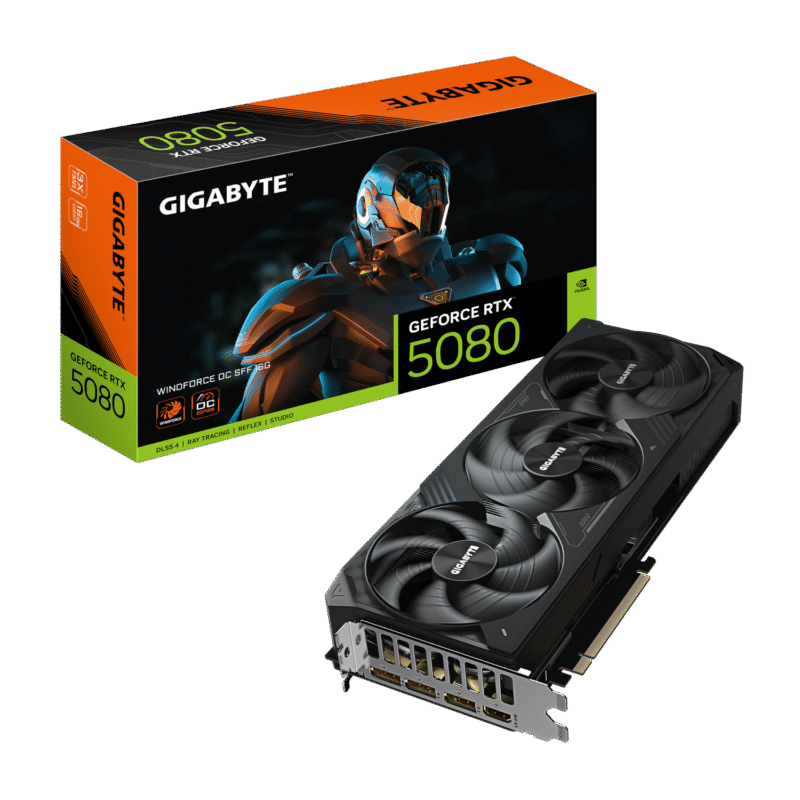 כ.מסך GIGABYTE GeForce RTX 5080 WINDFORCE OC SFF 16G