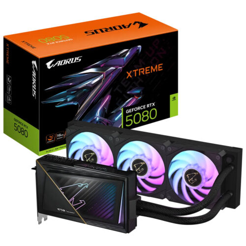 כ.מסך AORUS GeForce RTX 5080 XTREME WATERFORCE 16G 360MM RADIATOR