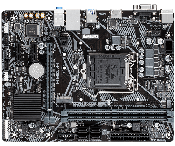 לוח אם אינטל דור 10 Gigabyte H410M H V2 2.0 Micro-ATX LGA1200