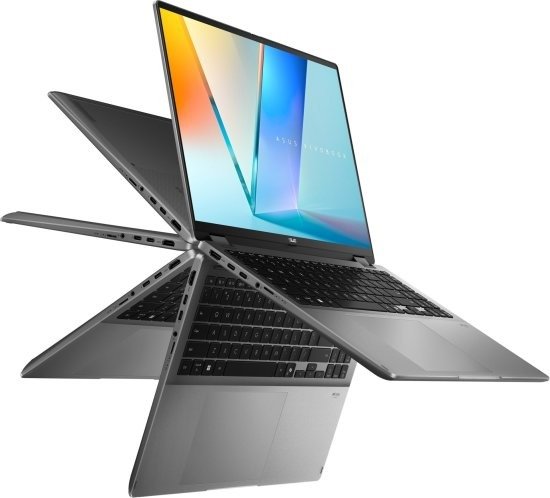מחשב נייד עם מסך מגע Asus VivoBook 16 Flip TP3607SA-RJ057 - צבע Matte Gray - עט Stylus כלול באריזה