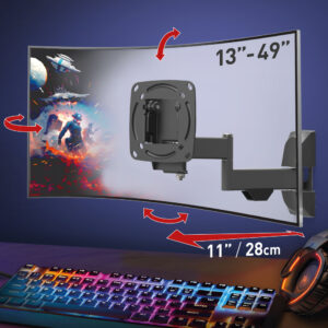 דגם E140 - זרוע ברקן תנועה מלאה למסכי טלוויזיה ולמסכי מחשב 13-49 אינץ'