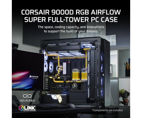 מארז Corsair 9000D Airflow E-ATX Super-Tower Type-C InfiniRail