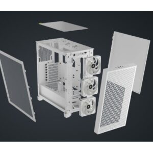 מארז Corsair 3000D RGB AIRFLOW Mid Tower CASE White