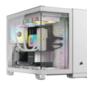 מארז Corsair 2500X Mini-Tower mATX Tempered Glass NO FANS White
