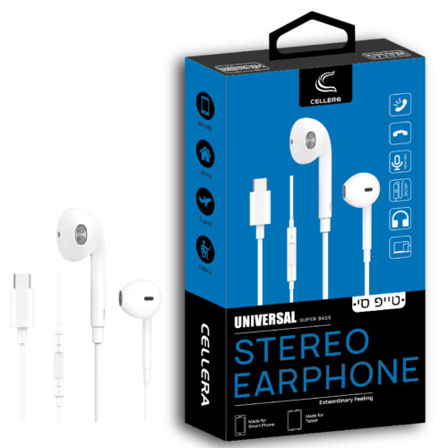 אוזניות טייפ סי CELLERA