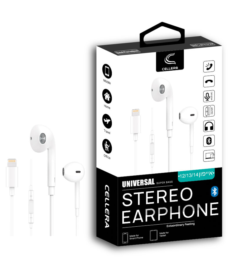 אוזניות IPHONE CELLERA 12 / 13 / 14