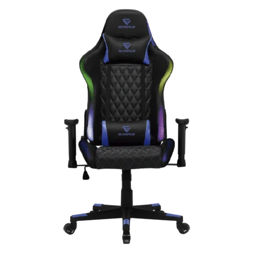 מושב גיימינג עם תאורה RGB ושלט SCORPIUS LIGHTNING BLUE