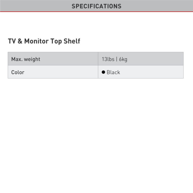 דגם CM121-E81 - מארז משתלם: זרוע למסך מחשב ומדף עליון למדיה