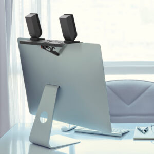 דגם CM121-E81 - מארז משתלם: זרוע למסך מחשב ומדף עליון למדיה