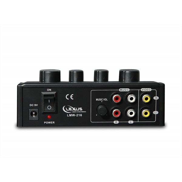 מיקסר הכולל ערכת קריוקי אלחוטית זוגית