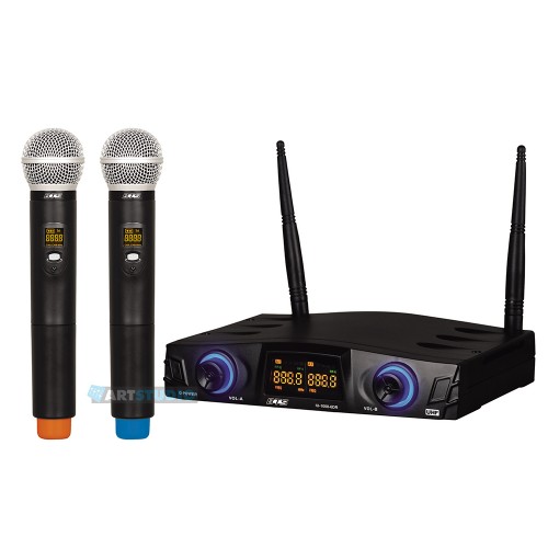 399752399752_1574598876 מיקרופונים אלחוטיים זוג עם 6 ערוצים-UHF