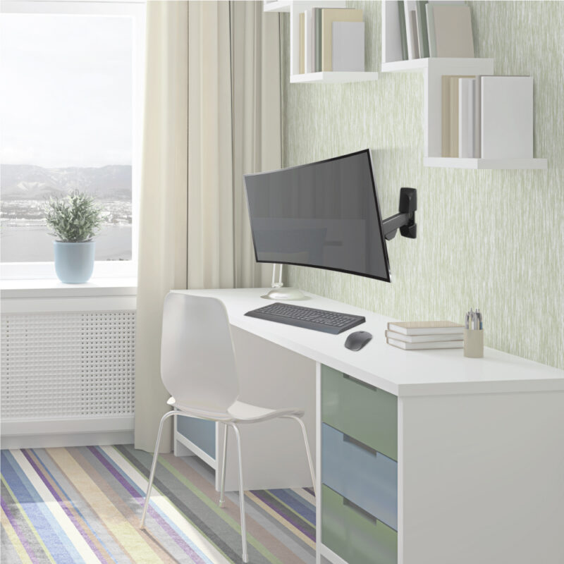 דגם E140 - זרוע ברקן תנועה מלאה למסכי טלוויזיה ולמסכי מחשב 13-49 אינץ'