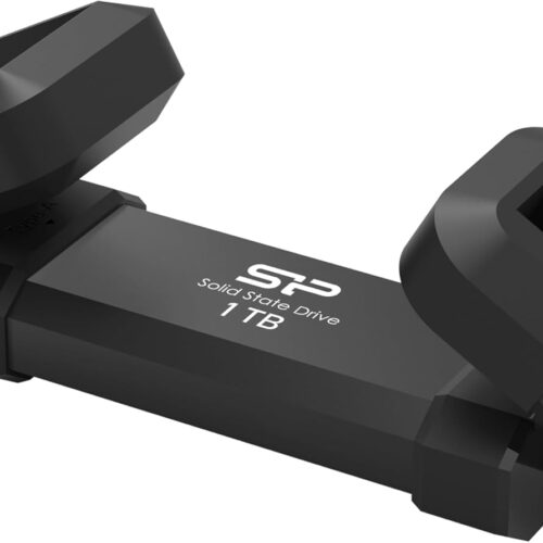 Silicon Power 1TB DS72 Portable USB 3.2 Gen 2 Type-C/Type-A SSD Flash Drive (Black), SP001TBUC3S72V1K