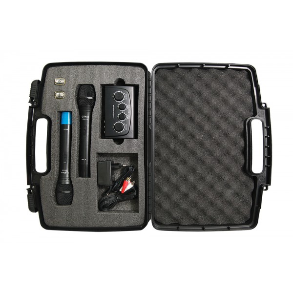 מיקסר הכולל ערכת קריוקי אלחוטית זוגית