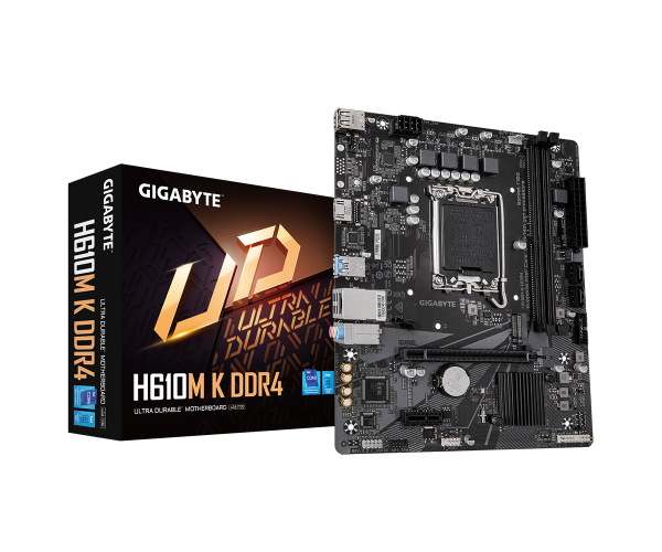 לוח אם GIGABYTE H610M K DDR4 M-ATX LGA1700 M.2 1GBE LAN