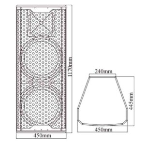 רמקול מוגבר כפול 15" / 1800Watt , גוף עץ