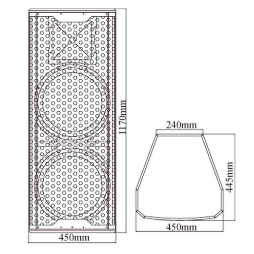 רמקול מוגבר כפול 15" / 1800Watt , גוף עץ