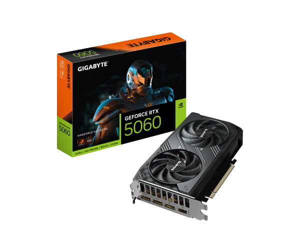 כ. מסך Gigabyte 5060 Windforce2 MAX OC 8GB PCIE-5.0 3XDP 1XHDMI