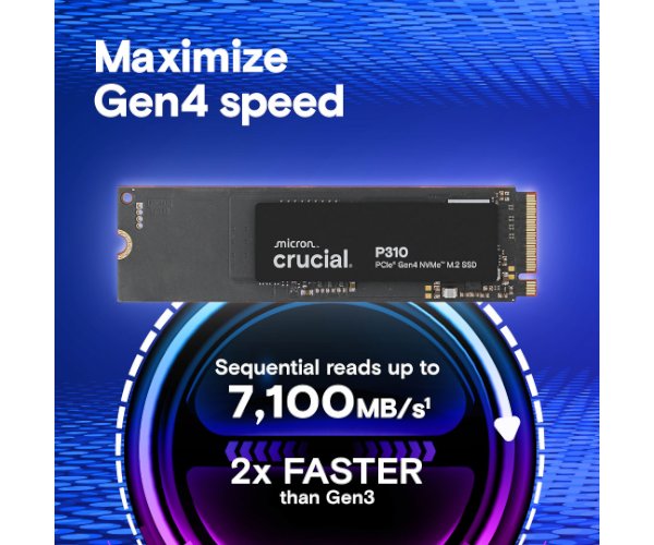 דיסק פנימי Crucial P310 500GB PCIe Gen4 NVMe 2280 M.2