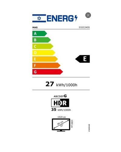 מסך מחשב גיימינג קעור MAG D32C240S 32" FHD 240Hz VA - שחור