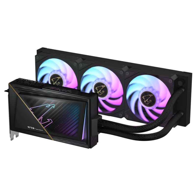 כ.מסך AORUS GeForce RTX 5080 XTREME WATERFORCE 16G 360MM RADIATOR