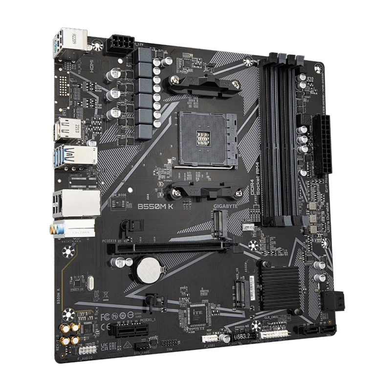לוח אם Gigabyte B550M K DDR4 for AMD AM4 DP HDMI Micro-Atx
