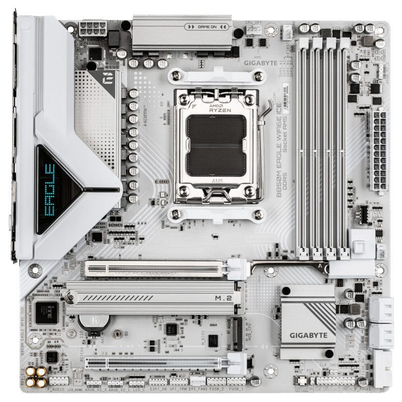 לוח אם GIGABYTE B850M EAGLE WIFI6E ICE M-ATX DDR5 AM5 BT 2.5GB